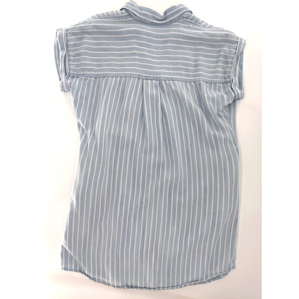 Thread & Supply Blue Striped Tencel Shirt Dress Women Size S - Picture 3 of 6